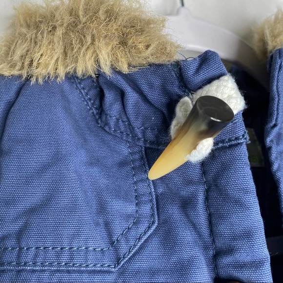 OshKosh Genuine Kids Button Down Blue Puffer Vest with Hood Size 18 months - Picture 2 of 5